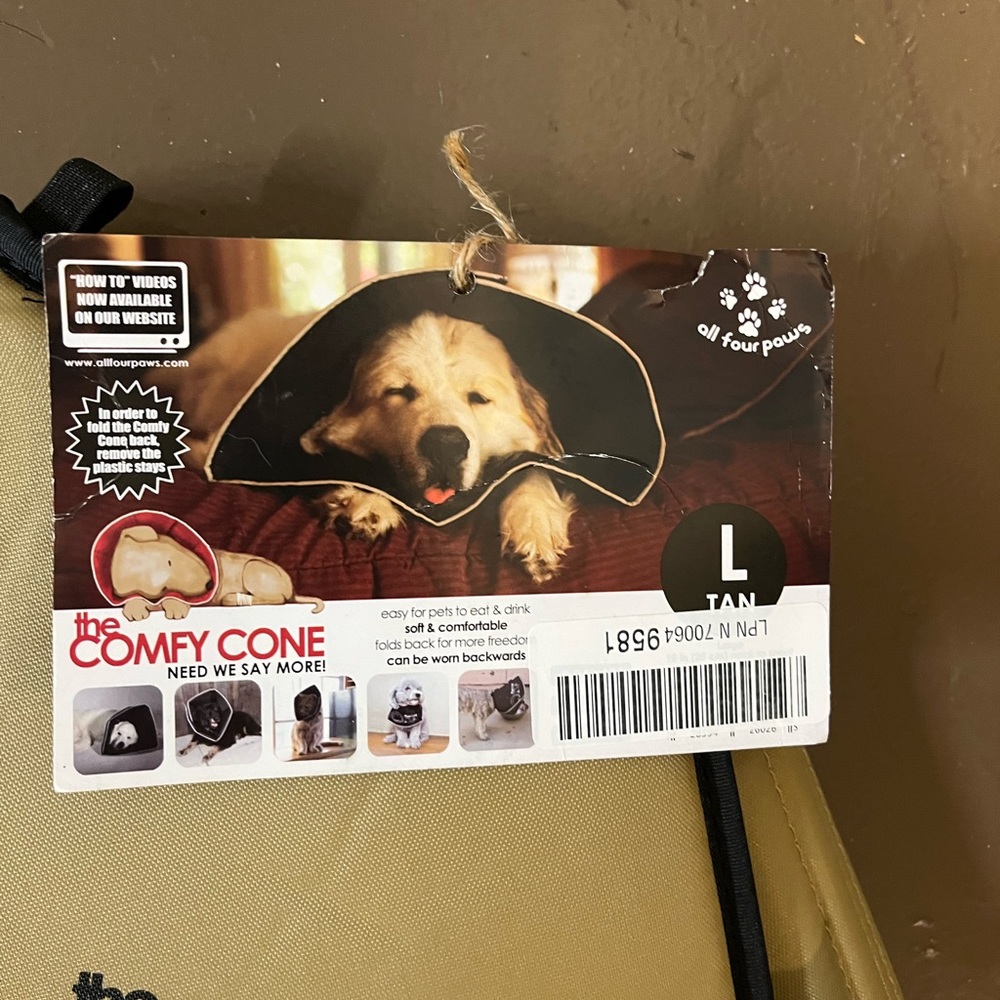 The Comfy Cone for Dogs New With Tags Size Large Tan - Picture 3 of 4